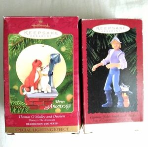 Disney Hallmark Ornaments Thomas O'Malley & Duchess, Captain John Smith & Meeko